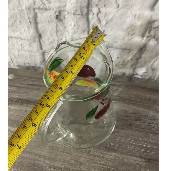 Vintage Clear Glass Pitcher With Fruit Theme 60’s - Picture 4 of 8